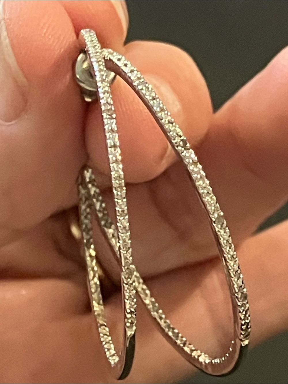 Sterling Silver Women's Diamond Chip Earrings